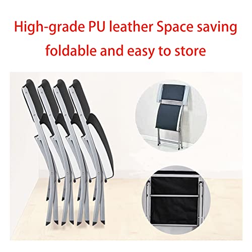 Zrg Folding Office Chair, Comfortable Event Black Lightweight Rocker Chairs Steel Frame Upholstered Premium Fabric Seat Ergonomic Camping Chair Double Brace 330-Pound Capacity 1 Piece #TOP4