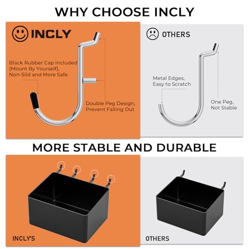 INCLY Pegboard Accessories Organizer Kit with Peg Borad Hooks & Bins Review product image