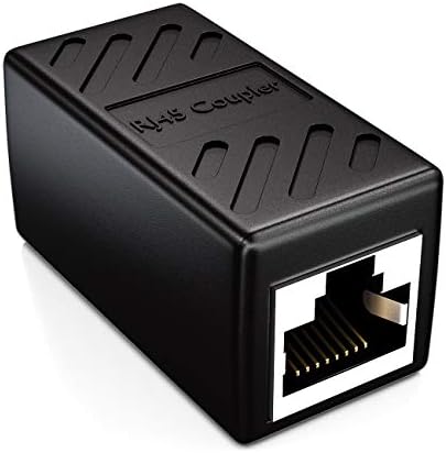 deleyCON 2x CAT6 Złącze Lącznik Kabel Sieciowy Kabel Krosowy Ethernetowy Kabel Przejściowy Modułowy Ekranowany 2x Gniazdo RJ45 DSL LAN RJ45 Czarny