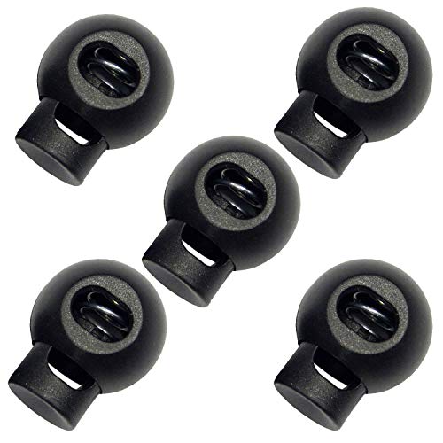 Pack of 10 cord stoppers, cord clamp, black, ideal for 3/4/5 mm cord, laces, band clamp, toggle stop for ropes jackets