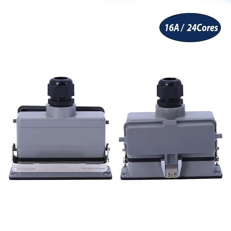 Conector industrial rectangular HDC de 10 pines con protección impermeable HE-24B 6