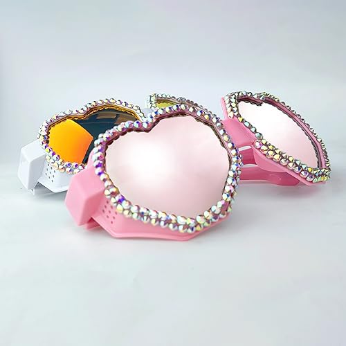 laureles Fashion Rhinestone Heart Shaped Goggle Y2K Sunglasses Women Men Oversized Diamond Love Sun Glasses3