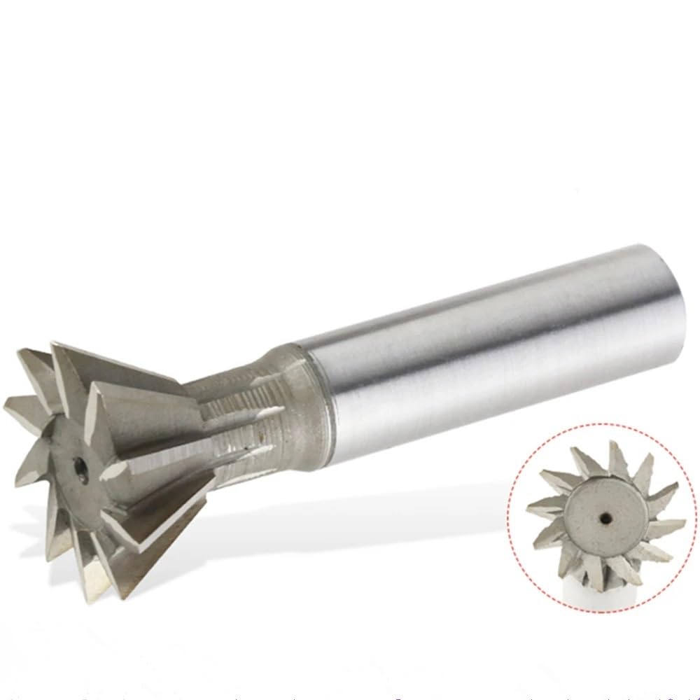 Fresa de cola de milano de 10mm, 12mm, 16mm, 20mm, 25mm, 30mm, 40mm, 50mm, 60mm, 45, 55, 60 grados, broca enrutadora CNC, vástago recto, fresa de extremo HSS(45mm x55Degree)