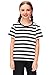 Deerose Boys Halloween Prisoner Costume Black White Striped Shirt Girl Short Sleeve Summer Round Neck Tee 5-6 Years