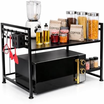Extendable Steel Microwave Shelf | Adjustable Microwave Shelf Eas...