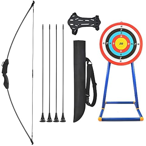 AMEYXGS 45” Youth Recurve Bow and Arrows Set Beginner Bow Longbow Outdoor Indoor Archery Training for Teens (Black) Cover