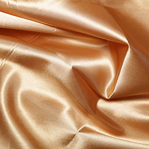 Tissu satiné soyeux haut de gamme doré 500x150cm pour stylisme de luxe