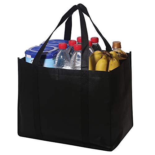 DIOMMELL-Set-of-10-Reusable-Grocery-Bags-Extra-Large-Foldable-Heavy-Duty-Shopping-Tote-Produce-Bag-with-Reinforced-Handles-Black