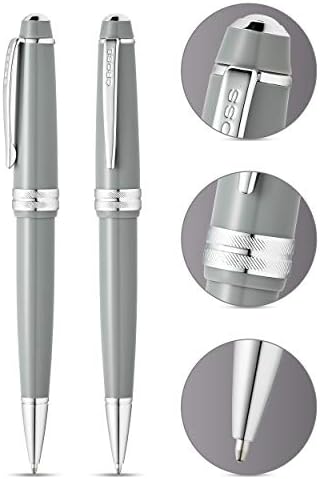 CROSS Bailey Light Polished Grey Resin Ballpoint Pen INCL. Premium Gift Box - Refillable Medium Ball Pen, Glossy Gray