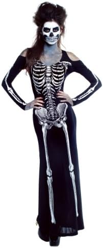 Seeing Red Womens Bone Appetit Skeleton Long Dress Costume Large