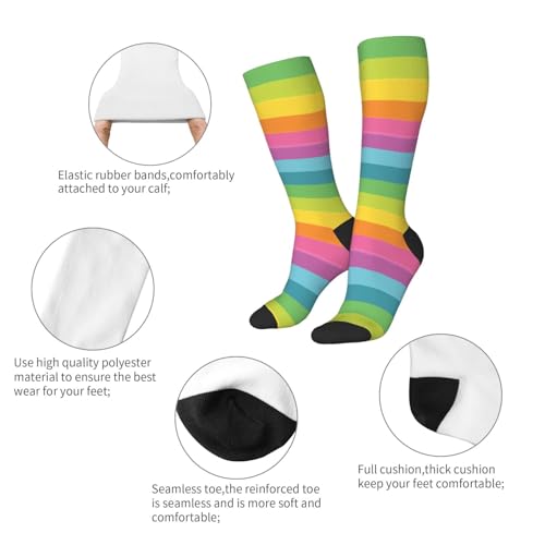 Image of Knee High Socks for Women Girls Fashion Women's Festival Stockings for Casual Running Work Travel