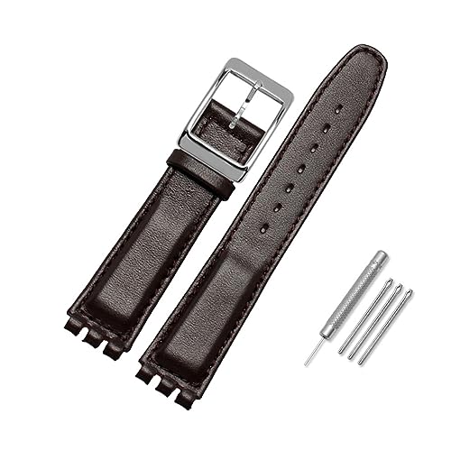 Bracelet montre Swatch cuir 17mm 19mm noir marron pour série YRS homme femme