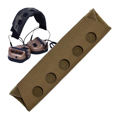 Zamudam Tactical Headset Cover Earmuffs Headband Advanced Modular Cover Pad Fit for Peltor Comtac 3M WorkTunes Howard Leight Impact Walkers Razor Headphone Protector Brown