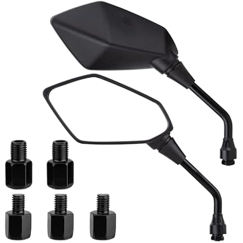 CICMOD Motorcycle Rear View Side Mirrors with M8 M10 Threaded Bolts for Motorcycle, Scooter, ATV, Dirt Bike, Cruiser Cover