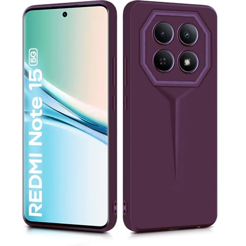 Image of WOW IMAGINE Back Cover for Mi Redmi Note 15 5G 2025 | Poco M8 5G | Blade Series Ultra Thin Case with Lightweight Design | Camera Protection | Soft Matte Silicone Flexible Mobile Case - Purple