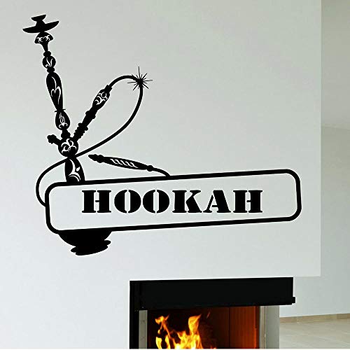 MRQXDP Shisha Wandtattoo Shisha Rauchen Rauch Arabisch Vinyl Wandaufkleber Dekoration Zubehör Für Wohnzimmer Kunstwand…