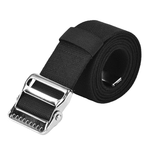 Transfer and Gait Belt with Metal Buckle - 60 Inch Standing and Transfer Walking Assist Aid for Seniors Elderly Patients Caregiver Nurse Therapist Black