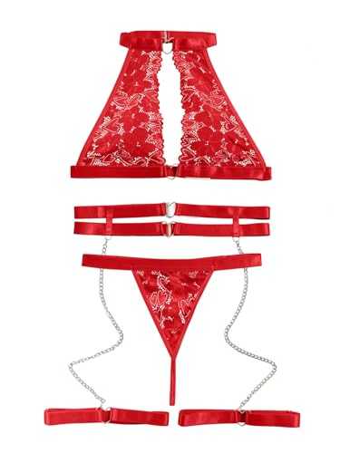 Image of Foxiny Sexy Lingerie Set 3 Piece Women Halter Outfits