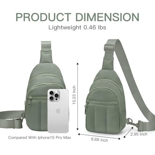 Image of Viverte Quilted Puffer Crossbody Bags for Women Small Puffy Sling Bag Lightweight Cross Body Bubble Purse Shoulder Bag for Travel (Bean Green)