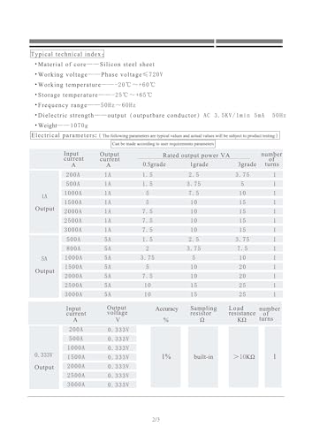 Transformateur de courant divisé AC SCT100B 1500A-5A précision 1%