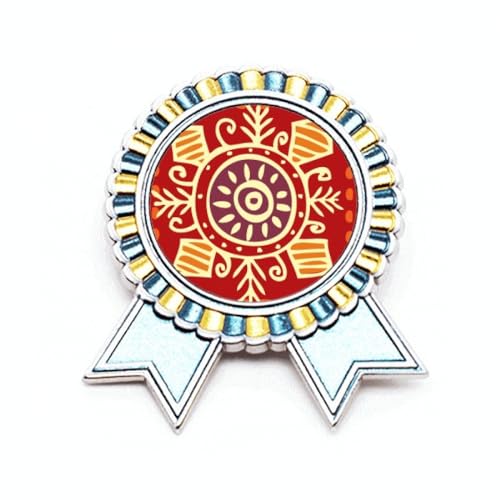 Broche Totems du Mexique en métal taille M avec motif mystérieux Red Eyes