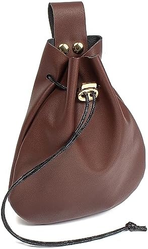 Leather Belt Pouch Medieval Vintage Renaissance Viking LARP Cospl...