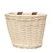 heresell Wicker Fahrradkorb Kinder Vorne Lenkerkorb mit Ledergürtel, Retro handgefertigten gewebten Kinder Fahrradkorb, Kinder Fahrrad vorne Korb für Jungen und Mädchen Fahrräder 21X16X16cm