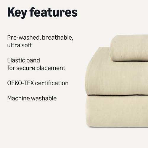 Amazon Basics Brushed Microfiber Sheet Set, Extra Soft…