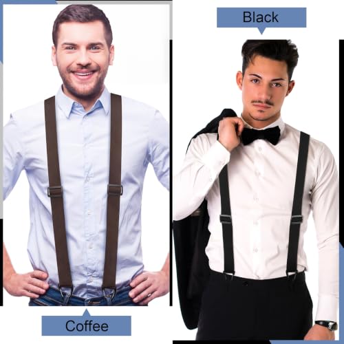 Image of Janmercy 2 Pcs Men's Hidden Suspenders Under Clothing | 1.5 inch X Back Heavy Duty Work for Shirt Jeans