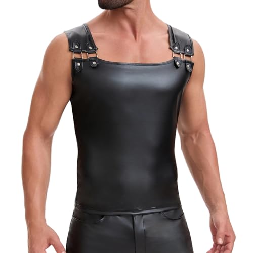 Chaqueta con correa para el hombro elástica que realza el torso masculino