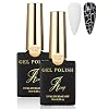 3D Crackle Gel Nail Polish Set, White Base Color & Black Crackle Nail Gel Glue Polish, Magic Burst Art Longlasting Cool Crackle Pattern, Air-drying Styling, UV Lamp Needed Nail Gel Glue Polish-13+12