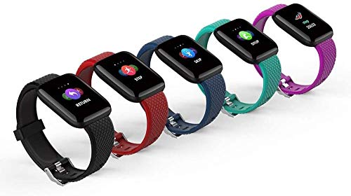 116plus Bluetooth Smart Bracelet Touch Pulsera inteligente de frecuencia cardíaca (color púrpura-azul