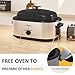 Sunvivi Electric Roaster Oven, 24 QT Turkey Roaster Oven with 3 Bin Buffet Server, 150-450F Full-Range Temperature Control, Removable Pan & Rack, Stainless Steel, Silver