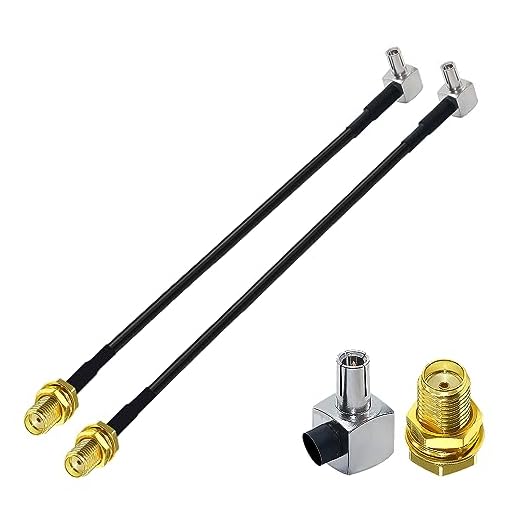 TUOLNK SMA zu TS9 RG174 Kabel, Rechtwinklig, Buchse zu Stecker, Verlängerungskabel 15 cm/6 Zoll, 2 Stücke für 2G 3G 4G LTE Antenne UMTS