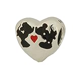 Glaubst Du an Magie? Pandora Moments Disney, Minnie Mouse & Mickey Mouse Kiss Charm Sterling Silber, Emaille 791443ENMX
