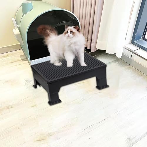 Mat de litière de chat anti projection tapis réglable noir Sharplace