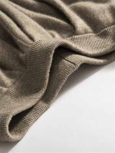 Women's Fall Winter Classics 100% Cashmere Knitted A-Line High Waist Cashmere Umbrella Skirts Lighttan One Size3