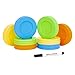 Mason Jar Lids - Compatible with Regular Mouth Size Ball Jars - Reusable and Leak Proof Plastic Lids are BPA Free - Includes Pen for Marking - Green, Orange, Yellow & Blue - Pack of 8