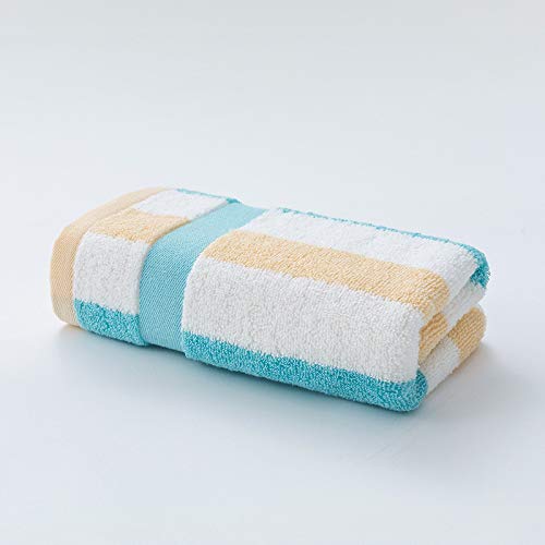 Juego de 6 toallas suaves y absorbentes en azul y amarillo para el baño diario