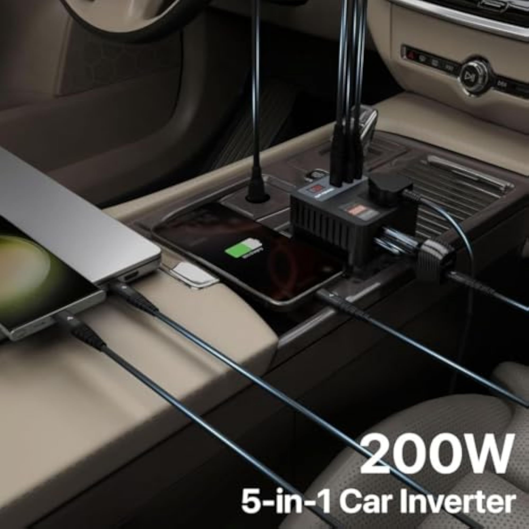 200W Car Power Inverter, 12V DC to 220V AC Converter