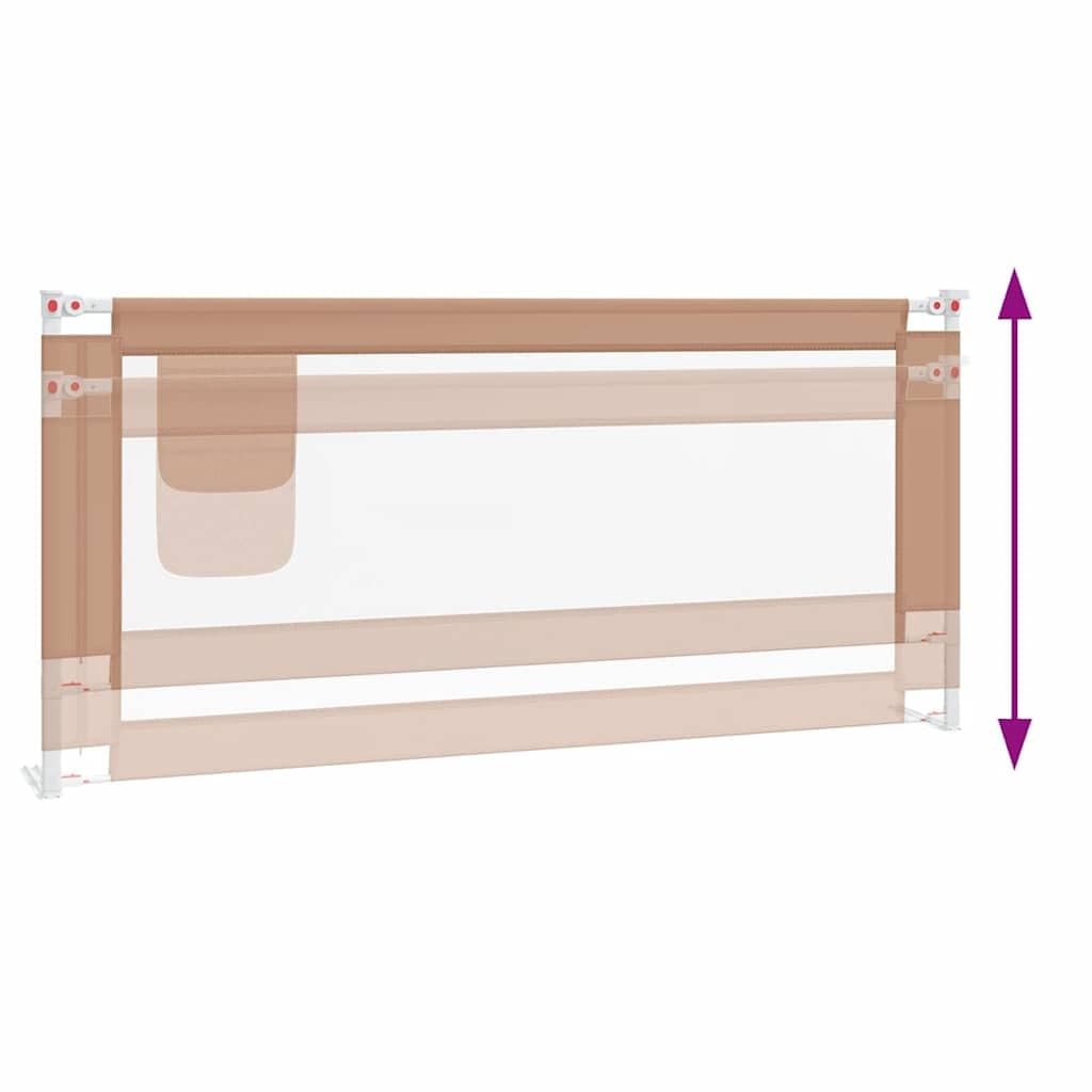 Generisch Kleinkind-Bettschutzgitter Taupe 200x25 cm Stoff,Baby & Kleinkind,Babysicherheit,Baby-Bettschutzgitter,10224