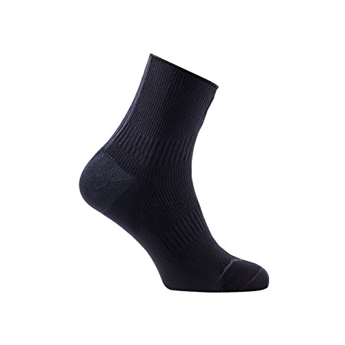 SEALSKINZ Road Ankle Sock with Hydrostop Black/Anthracite, L - Men's