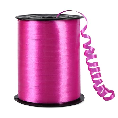 500 Yards Hot Pink Curling Ribbon for Gift Wrapping Balloon String Ribbon for Craft Flower Bouquet Christmas Birthday Party Decoration
