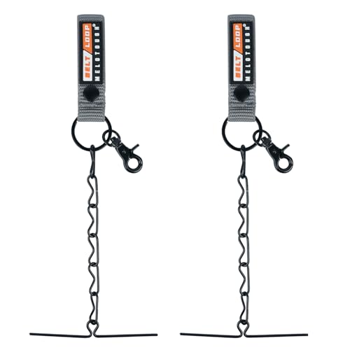 Image of MELOTOUGH Tape Thong for Tool Belt Waist Electrical Tape Strap Chain with Keyring and trigger snap hook for Belt (Grey Color, 2)