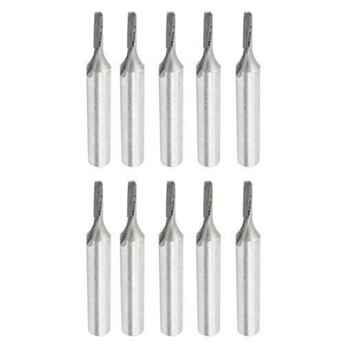 Uxcell Router Bit 1/4" Shank 1/8" Cutting Dia Single Straight Flute Solid Hardened Steel For Woodworking Carpentry Milling Cutter Tool Gray 10 Pcs #TOP9