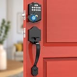 Fingerprint Front Door Lock Set, Guarder Keyless Entry Door Lock with Handle,Smart Deadbolt with Fin