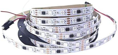 Alarmpore (TM) 5m/16.4ft WS2811 LED Digital Strip LED Pixel Strings Rope DC 12V 5m/roll 300LEDs 100ICs 5050 RGB Addressable Not Waterproof White PCB (White)