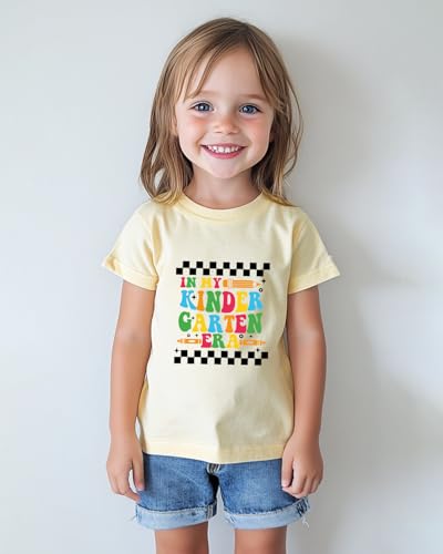 Image of Kindergarten Shirt for Girls Boys Kids Toddler First Day of School Shirts Back to School in My Kindergarten Era Tshirt 2T-7Y