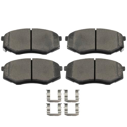 Image of cciyu D1447 Brake Pads w /Hardware Front Disc Brake Pad Set | Fit For Hyundai For Tucson 2010-2012,For Kia For Sportage 2011