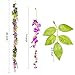Lvydec Wisteria Artificial Flowers Garland, 4 Pcs Total 28.8ft Artificial Wisteria Vine Silk Hanging Flower for Home Garden Outdoor Ceremony Wedding Arch Floral Decor (Purplish Red)